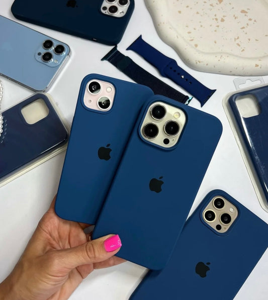 New Iphone Blue Silicon Case