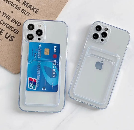 New Iphone Transparant Card Holding Phone Case